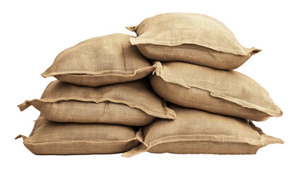 pile of sandbags isolated on white