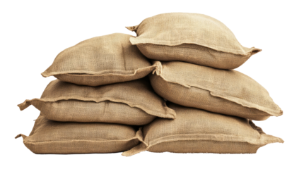 pile of sandbags isolated on white