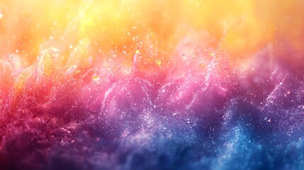 Naklejka premium Colorful Abstract Background with Vibrant Swirls and Sparkling Water Droplets in a Dreamy Atmosphere