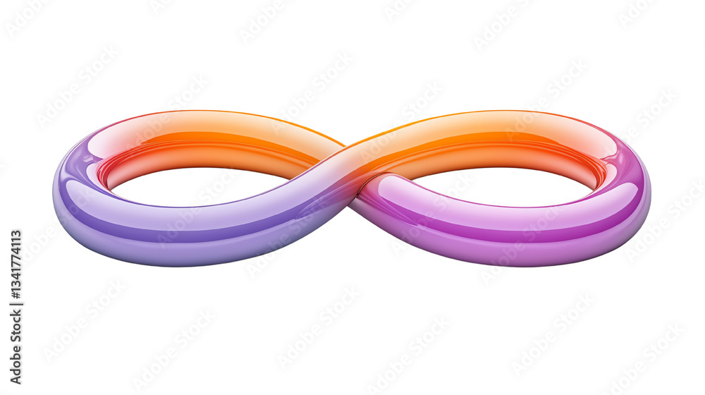 Poster a vibrant infinity symbol with smooth gradients, representing endless possibilities and continuity i