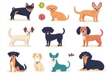Adorable Dogs of Various Breeds