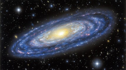 A Spiral Galaxy Shows Beautiful Swirls Of Stars In Space