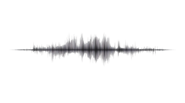 Waveform visualization with reflection against a black background
