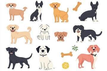 Naklejka premium Adorable Collection of Dogs
