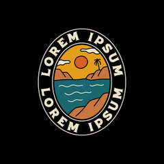 summer badges, beach badges, summer logo, beach logo illustration, summer patch, beach patch design 