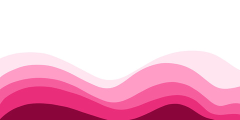Layered pink wave element with transparent background