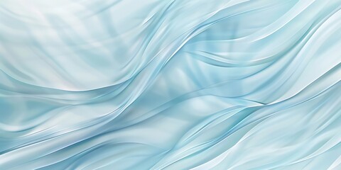 Obraz premium Transparent soft blue cloth fabric striped ripple waves on white background.