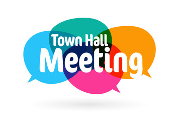 Town hall meeting, sign, 