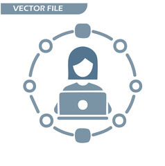 blue robot vector illustration