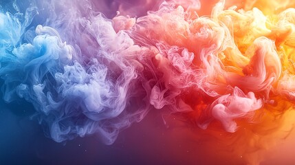 Obraz premium Colorful Swirling Smoke and Abstract Ink Patterns in Vibrant Shades for Creative Background Use