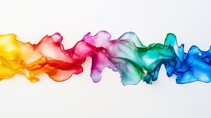 Abstract fluid art with vibrant colors flowing across a white background for design