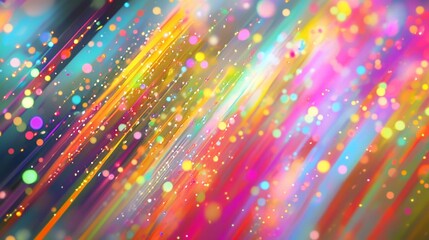Abstract colorful background with blurred lines and bokeh effect and sparkles