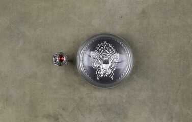 US Navy symbol on green background