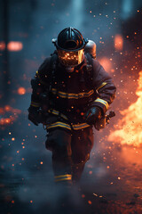 Fototapeta premium Firefighter in Action