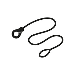 Dog leash icon. Dog walking accessory illustration isolated 