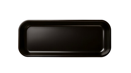A long black rectangular serving tray with raised edges, ideal for carrying food, drinks, or stylish presentations.
