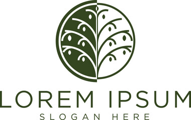 Minimalist red and black combination tree logo, futuristic touch geometric elements, suitable for brands that focus on green technology, or the environment. Available in high quality vector format