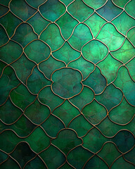 Abstract Islamic illustration depicting intricate golden arabesque patterns gently blending into