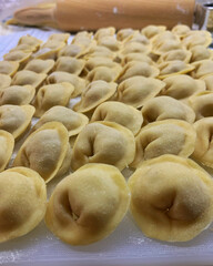 Handmade dumplings on the table
