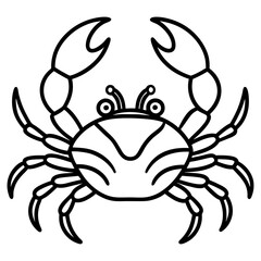 Elegant Crab Outline Illustration