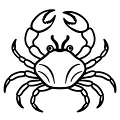Elegant Crab Outline Illustration