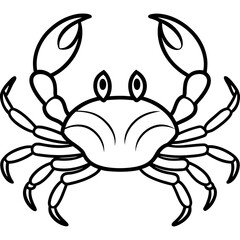 Elegant Crab Outline Illustration