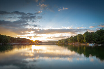 sunrise over the lake