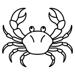 Elegant Crab Outline Illustration