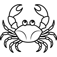 Elegant Crab Outline Illustration