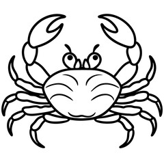 Elegant Crab Outline Illustration