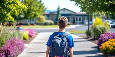 Fototapeta premium gen alpha student on first day of school 