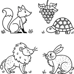 The Wild Gathering Line Art Vector Illustration 