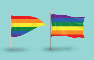LGBT Pride Flags. Rainbow Flag Symbol of Equality and Diversity. Editable image.