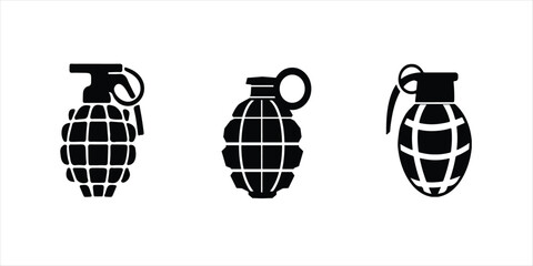 Grenade vector set hand drawn illustration on white background. grenade vector icon.