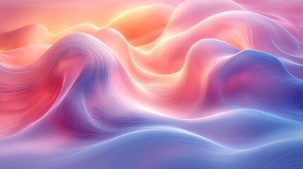 Fototapeta premium Colorful Abstract Waves with Soft Curves and Gentle Gradient for Modern Background or Design Use