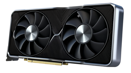 High end graphics card featuring dual fan cooling system