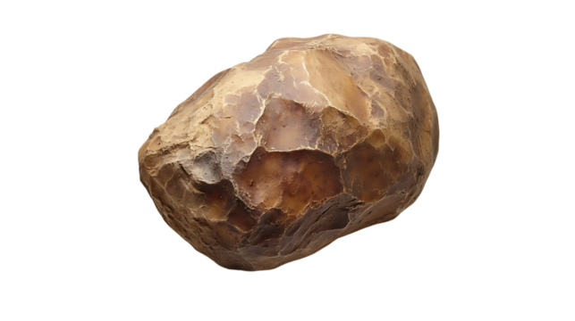 A single chert nodule is isolated against a black background