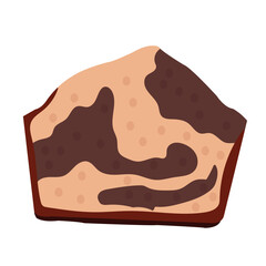 Marble Cake Piece, slice of homemade chocolate marble cake.
