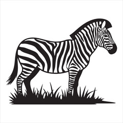 set of black various zebra vector silhouettes