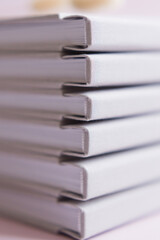 Books in fabric cover