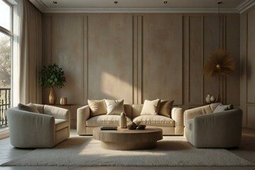 modern living room with fireplace