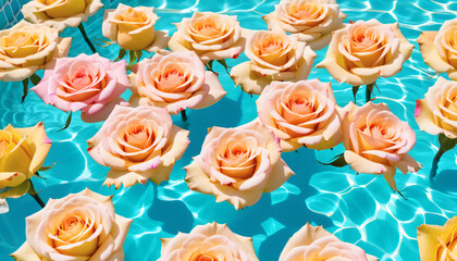 yellow roses on the water
