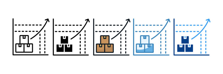 Supply Curve Icon Set Multiple Style Collection