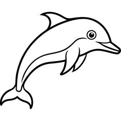 Elegant Dolphin Outline Illustration