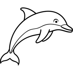 Elegant Dolphin Outline Illustration