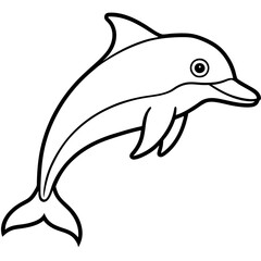 Elegant Dolphin Outline Illustration
