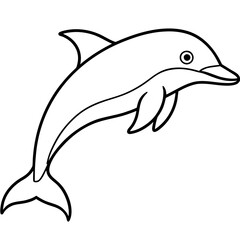 Elegant Dolphin Outline Illustration