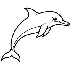 Elegant Dolphin Outline Illustration