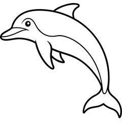 Elegant Dolphin Outline Illustration