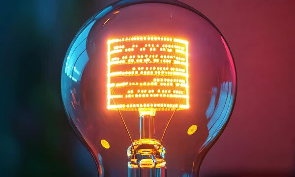 A lightbulb with code brackets inside, symbolizing innovative app ideas and development